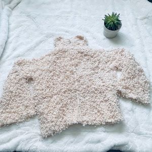 POL high neck cold shoulder textured sweater size L